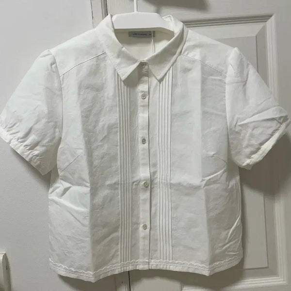 [BUNJANG] Low Classic White Short-Sleeve Shirt / 로우클래식 반팔셔츠