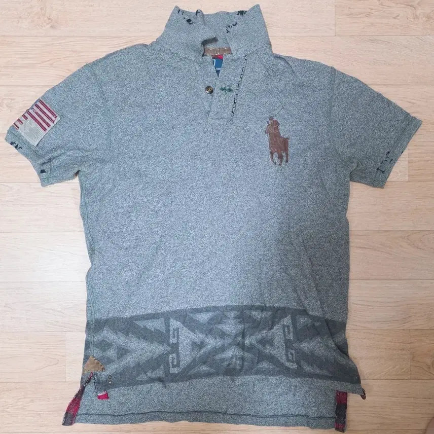 [BUNJANG] Polo Ralph Lauren Premium PK T-Shirt Big Pony Leather Patch Custom Fit M / 폴로 랄프로렌 프리미엄 pk티가죽패치 빅포니 커스텀M