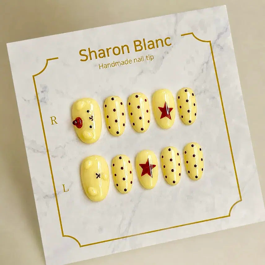 [BUNJANG] Sharon Blanc Pompompurin Nail Tips (15 Shapes) / 폼폼푸린 네일팁 / 15종 쉐입