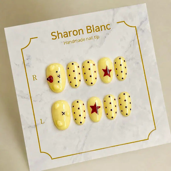 [BUNJANG] Sharon Blanc Pompompurin Nail Tips (15 Shapes) / 폼폼푸린 네일팁 / 15종 쉐입