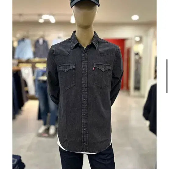 [BUNJANG] Levi's Classic Western Denim Shirt Black-Blue (S) / 새상품 리바이스 남여공용 클래식 흑청 웨스턴 데님 셔츠 S 흑청남방