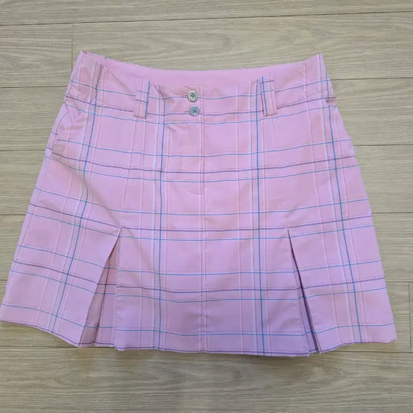 [BUNJANG] Nike Golf Pink Check Pleated Skirt Size 4 / 나이키골프 핑크 체크 플리츠 스커트 4사이즈 68A