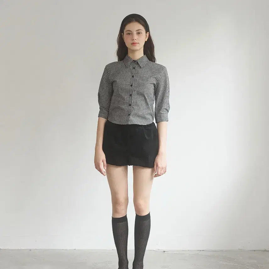 [BUNJANG] Lily Cots Et Crop Shirt / 릴리코츠 에트 크롭 셔츠