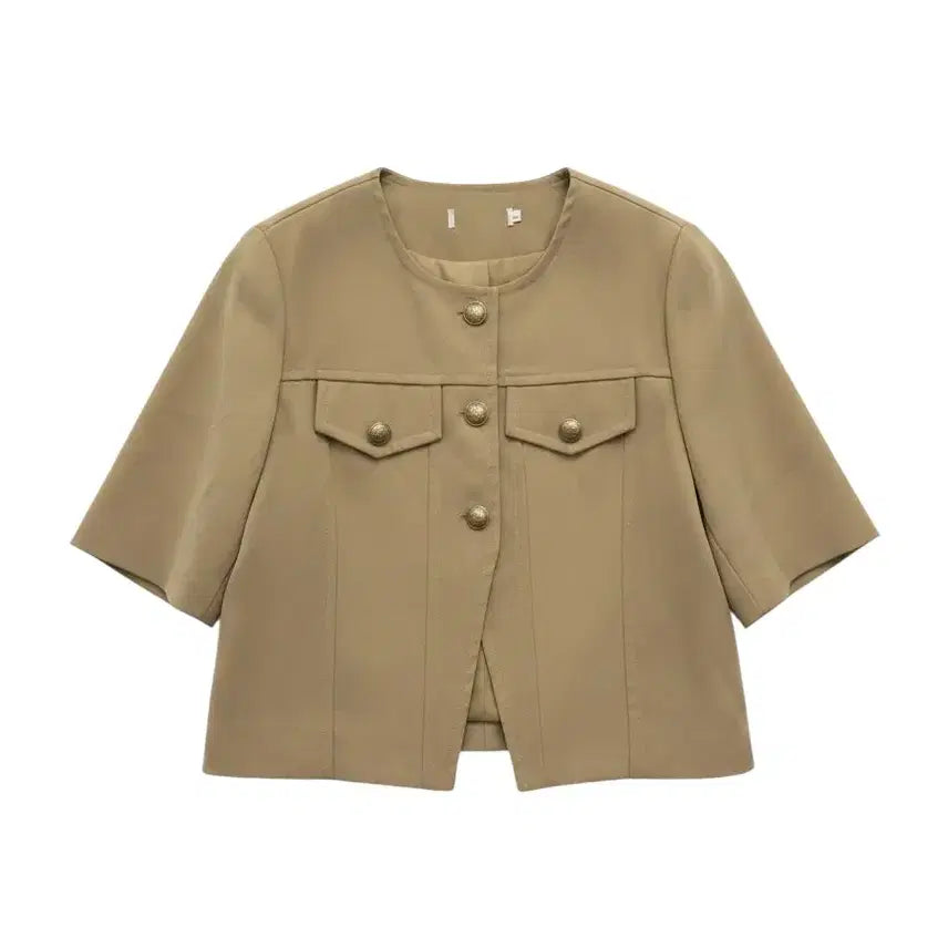 [BUNJANG] Women's L Simple Short Sleeve Casual Jacket / 여성L/ 심플리 반소매 하객룩 정장 캐주얼 자켓