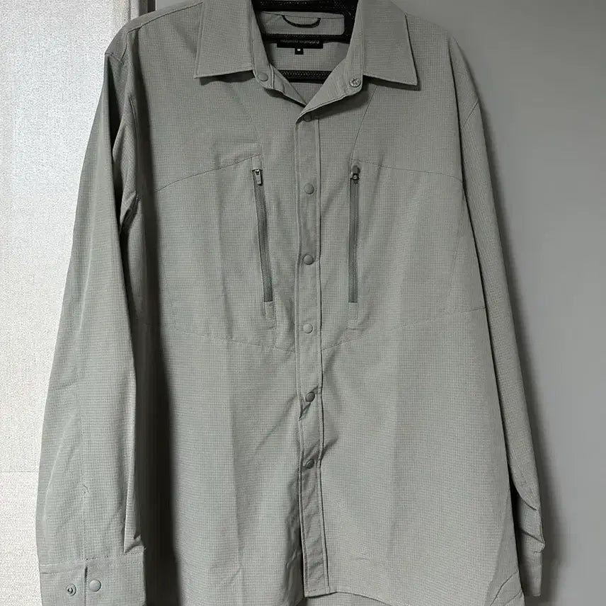 [BUNJANG] MUTO DAD CITY LEISURE AIRY DOT UTILITY SHIRT LIGHT GREY / 무텐다드 시티 레저 에어리 도트 유틸리티 셔츠 라이트 그레이