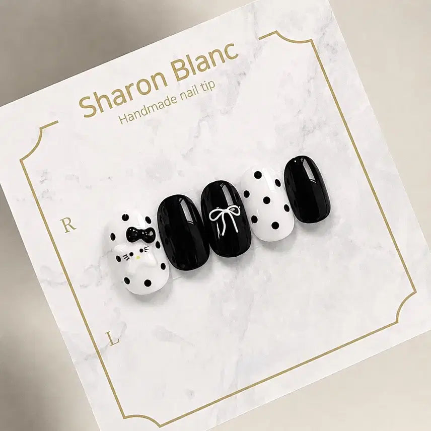 [BUNJANG] Sharon Blanc Star Kitty Embossed Nail Tips - 15 Shapes / 별 키티 엠보 네일팁 / 15종 쉐입