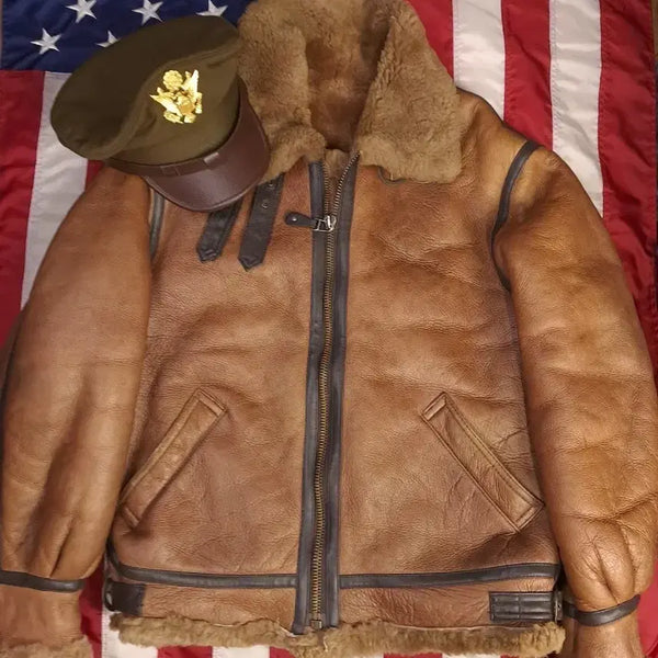 [BUNJANG] 1990s Genuine Leather US Air Force B-3 Type Bomber Jacket / 90's 국내산 미공군 B-3 TYPE 리얼레더 항공폭격기 무스탕