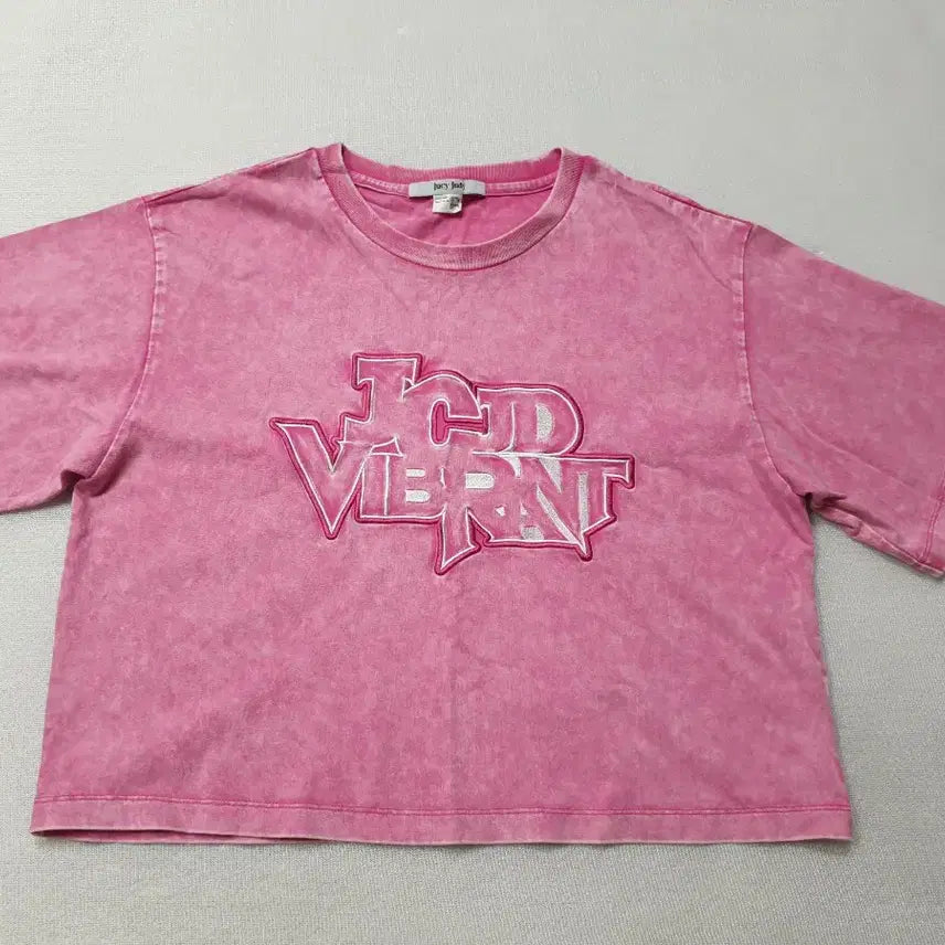 [BUNJANG] Jucy Judy Vintage Pink Cropped T-Shirt / 쥬시쥬디 빈티지 핑크 크롭 반팔티 66~77 여성90~95