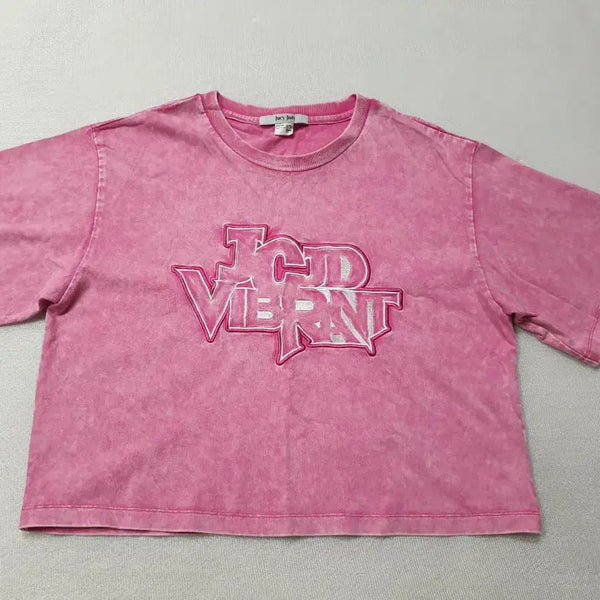 [BUNJANG] Jucy Judy Vintage Pink Cropped T-Shirt / 쥬시쥬디 빈티지 핑크 크롭 반팔티 66~77 여성90~95