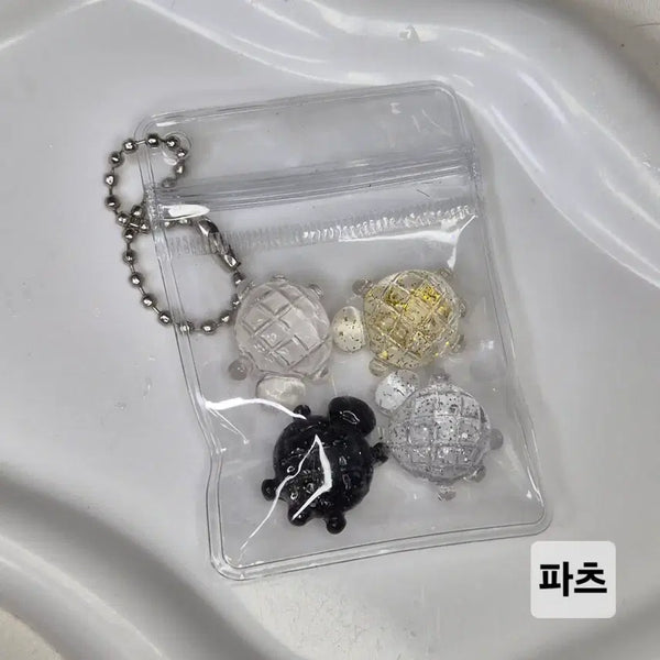 [BUNJANG] Turtle Charm Magnet Keyring Jibbit Set / 거북이 파츠 마그넷 키링 지비츠 1세트2개