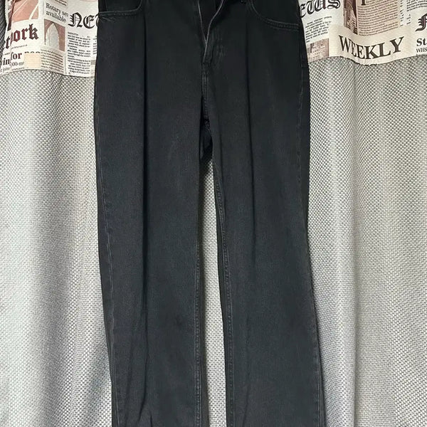 [BUNJANG] Uniqlo Wide Straight Black Jeans 32 / 유니클로 와이드 스트레이트 블랙 진 32