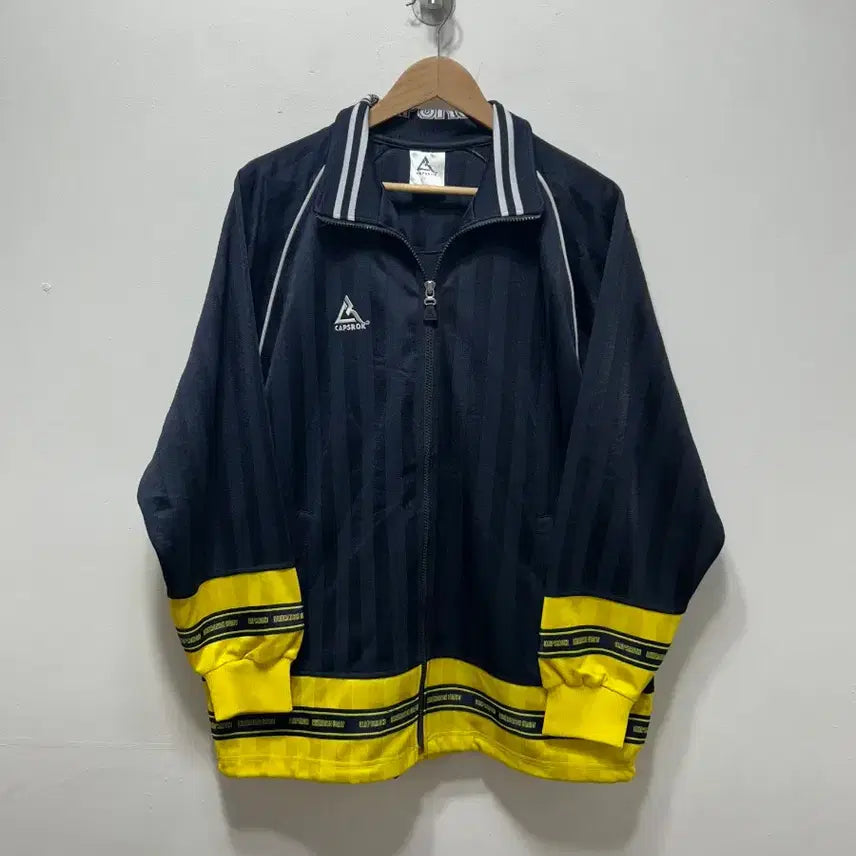 [BUNJANG] Capbon Track Top Jersey Navy Yellow Zip-up Size 100 / 캡본 트랙탑 져지 네이비 옐로우 집업 100사이즈