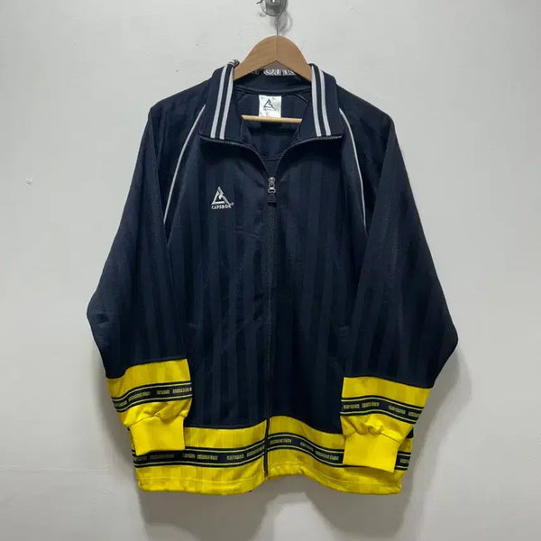 [BUNJANG] Capbon Track Top Jersey Navy Yellow Zip-up Size 100 / 캡본 트랙탑 져지 네이비 옐로우 집업 100사이즈