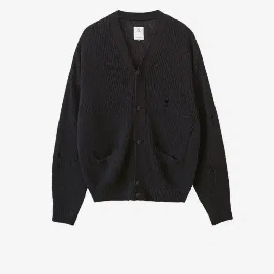 [BUNJANG] Politedu Damaged Cardigan Black / [3] 폴리테루 데미지드 가디건 블랙