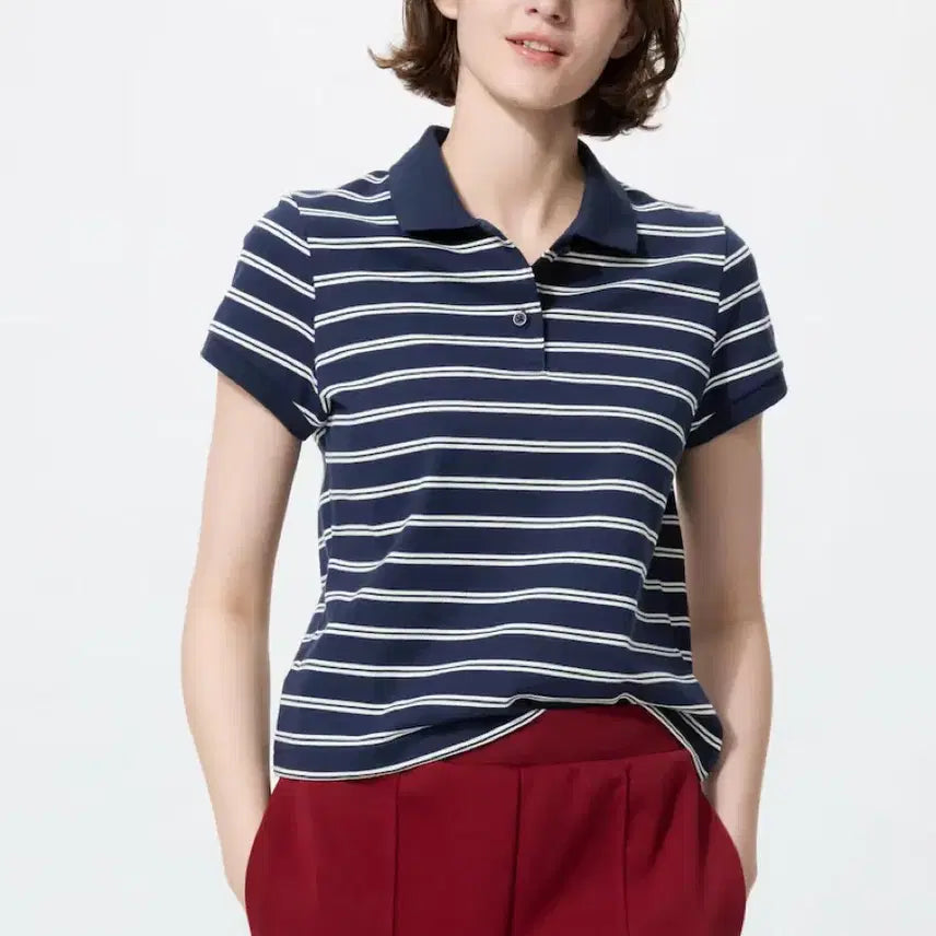 [BUNJANG] Uniqlo Pique Mini Polo Shirt Navy XL / 유니클로 피케 미니 폴로 셔츠 네이비 xl