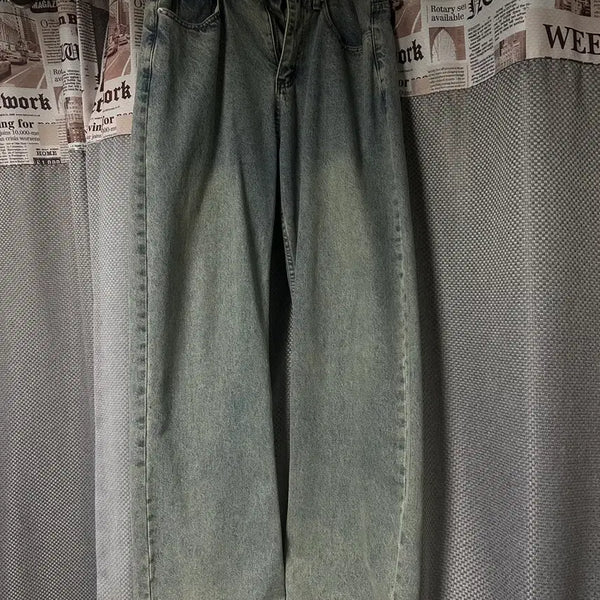 [BUNJANG] Trillion Biostone Washing Wide Denim Pants Beige Blue / 트릴리온 바이오스톤 워싱 와이드 데님 팬츠 베이지 블루