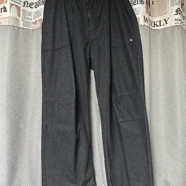 [BUNJANG] The Coldest Moment Pin Stripe Black Denim / 더콜디스모먼트 핀 스트라이프 블랙 데님