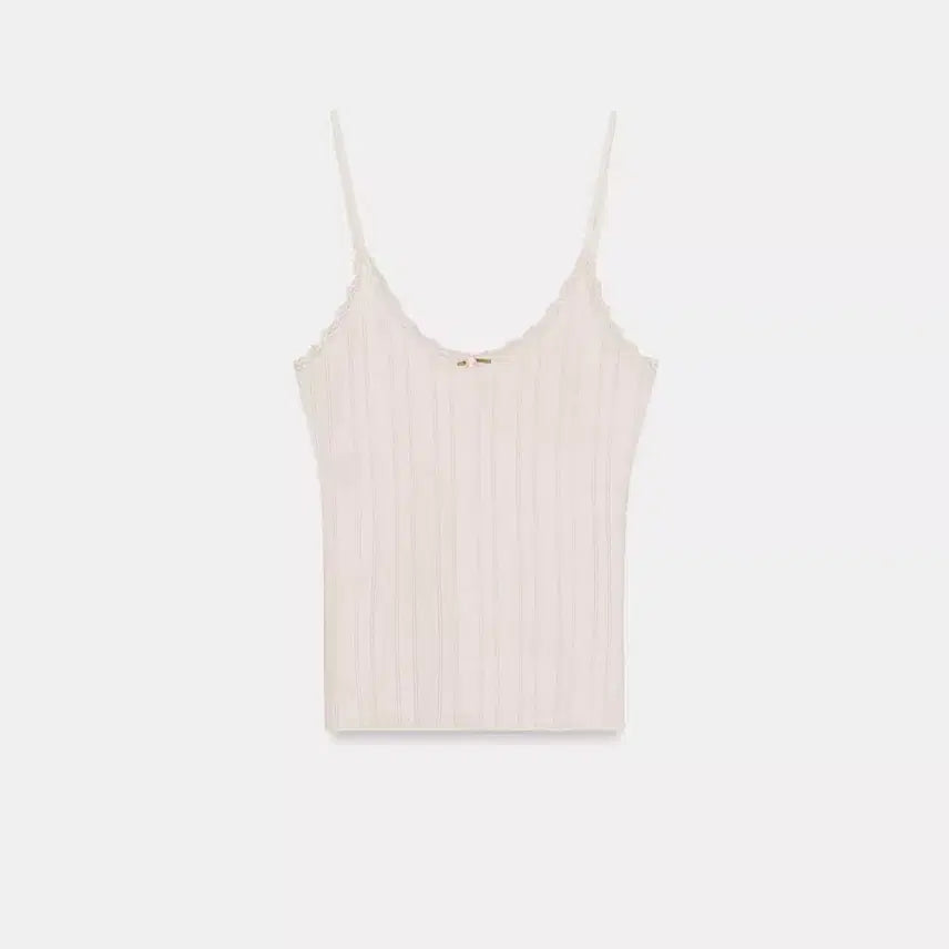 [BUNJANG] Zara Pointelle Lace Trim Ribbed Tank Top / Zara 자라 포인텔 나시탑