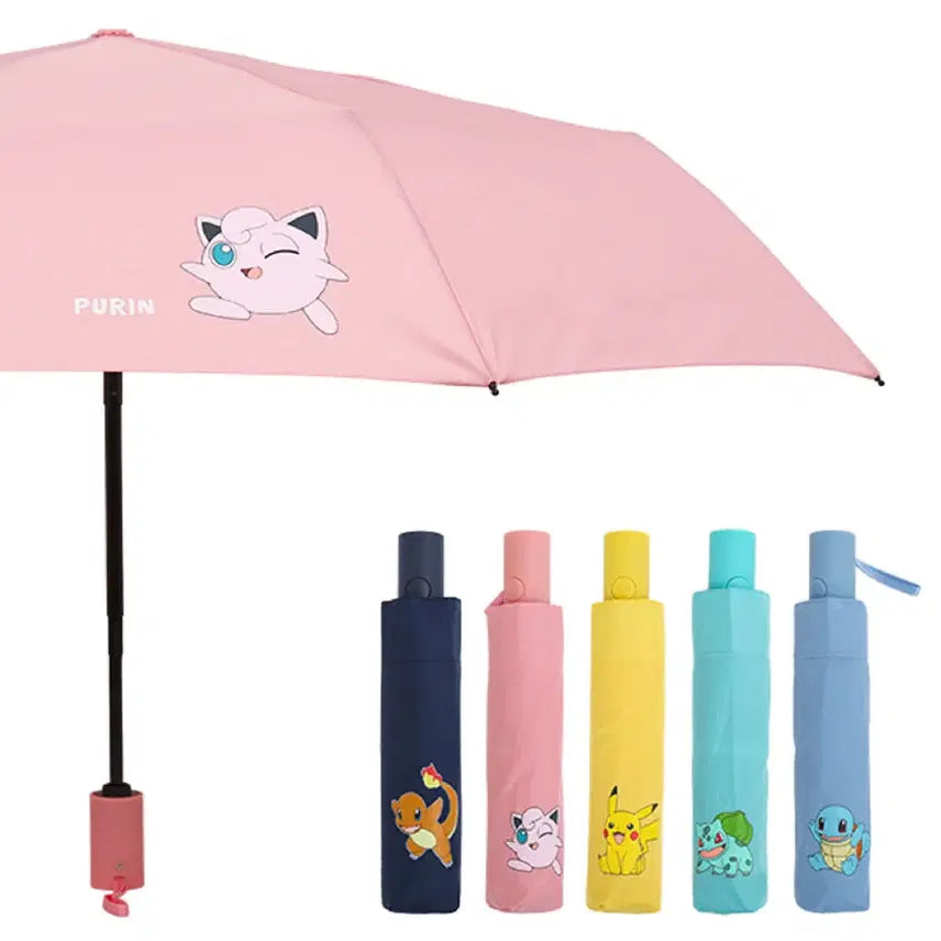 [BUNJANG] Pokemon 3-Section Fully Automatic Umbrella - Jigglypuff Design / [미개봉] 포켓몬스터 3단 완전자동우산 포켓몬우산 푸린 우산