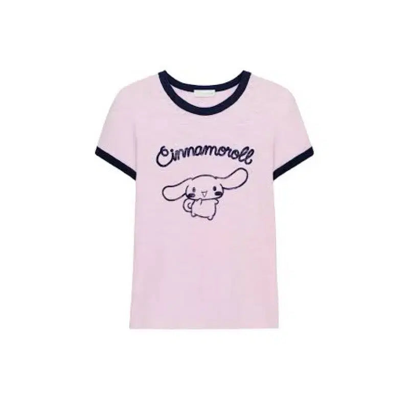 [BUNJANG] Cinnamoroll Slub T-Shirt Rose Pink / 시나모롤 슬러브 티셔츠 로즈핑크