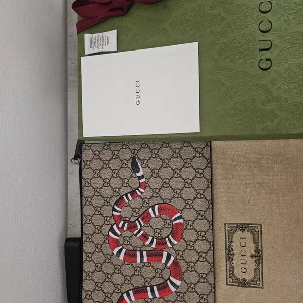[BUNJANG] Gucci GG Supreme Kingsnake Canvas Clutch Bag 473904 / GG 수프림 킹스네이크 캔버스 클러치백 473904