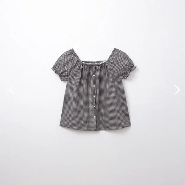 [BUNJANG] Archive J2U May Check Blouse (Gray) / (구매원함)아카이브제이투유 메이 체크 블라우스(그레이)