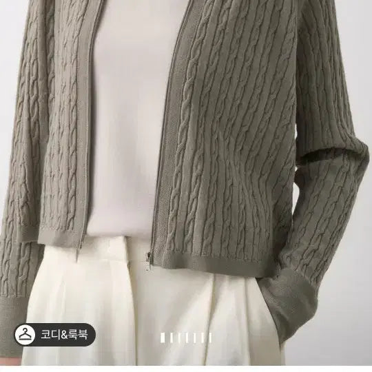 [BUNJANG] The Cashmere Wool Cable Hooded Zip-Up Cardigan / 26더캐시미어 울  케이블 후드 집업 가디건 90(택채새거)