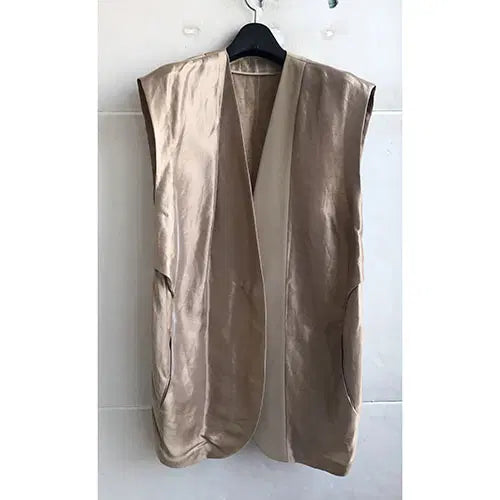 [BUNJANG] Gold Beige Luxury Vest / 골드베이지 고급조끼 - 통통55.66/새거수준