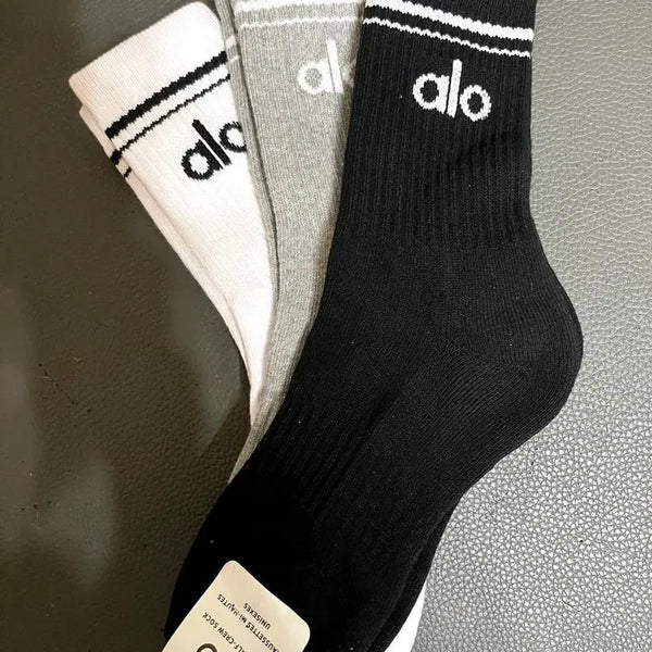 [BUNJANG] Alo Socks Double Cushion Socks 3-Pair Set (Black/Grey/White) / 알로 삭스 이중쿠션 양말 3켤레 세트 블랙/그레이/화이트
