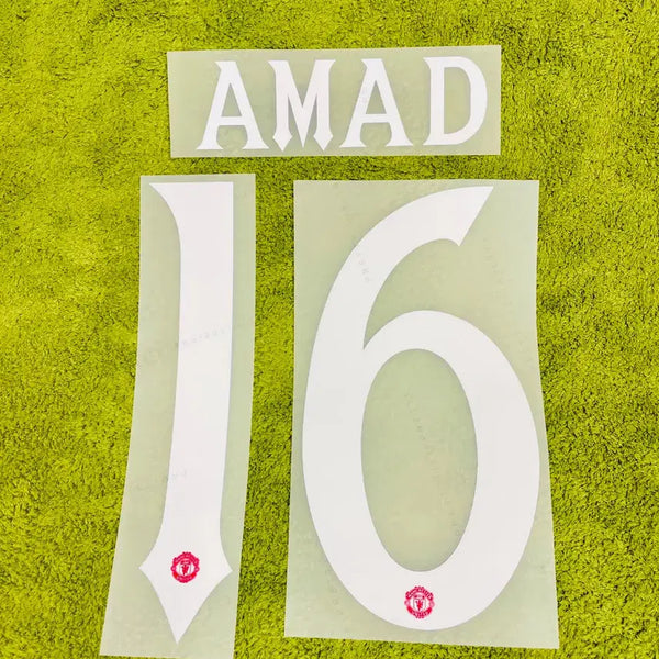[BUNJANG] Manchester United 2025-2027 Home Amad Diallo #16 Football Jersey Name Set / 25-27 맨유 홈 아마드 컵 대회 유니폼 마킹 축구 네임셋