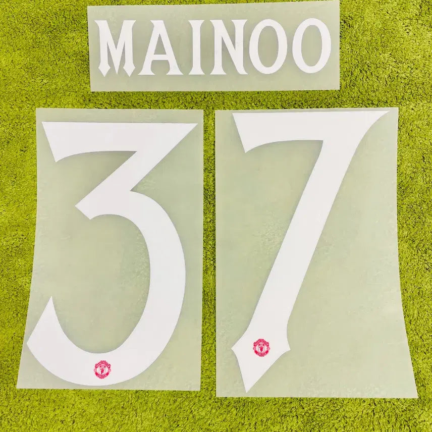 [BUNJANG] Manchester United 2025-27 Home Kobbie Mainoo #37 Match Issue Football Kit Name Set / 25-27 맨유 홈 코비 마이누 컵 대회 유니폼 마킹 축구 네임셋