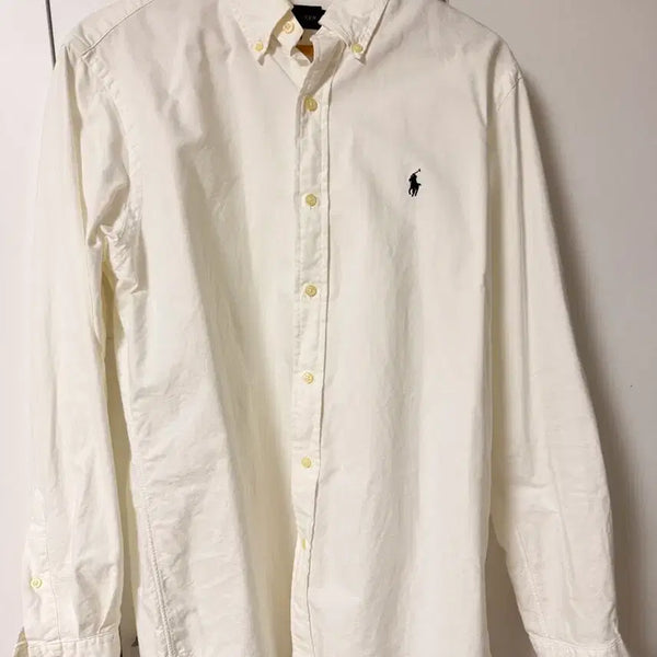 [BUNJANG] Polo Ralph Lauren White Garment Dyed Classic Fit Shirt / 폴로 랄프로렌 화이트 카먼트다이 클래식핏 셔츠 m 105