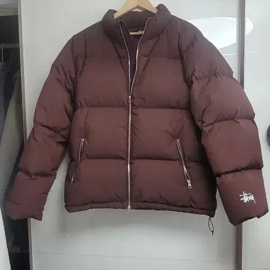 [BUNJANG] Stussy Nylon Puffer Jacket Brown L / 스투시 나일론 푸퍼 패딩 브라운 L