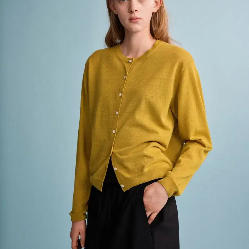 [BUNJANG] Linen Breeze Cardigan Olive S / 린넨 브리즈 가디건 올리브 s