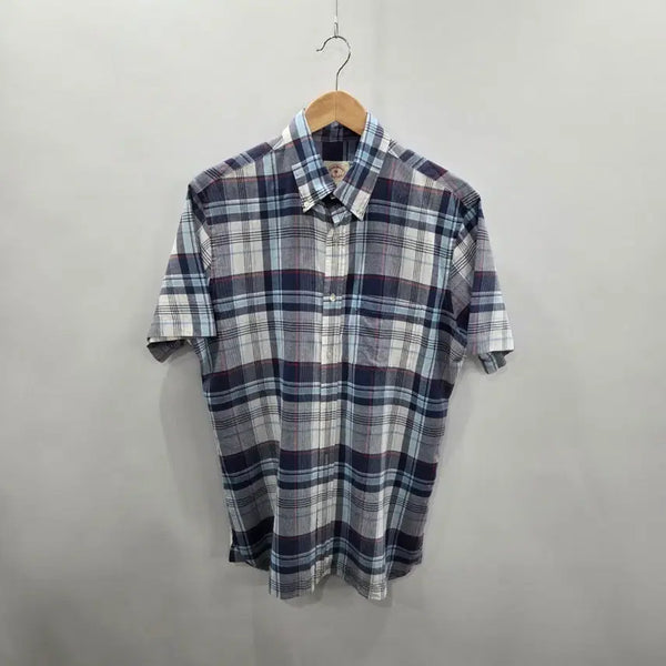 [BUNJANG] Brooks Brothers Button-Down Checked Short-Sleeve Shirt M / 브룩스브라더스 버튼다운 체크 반팔셔츠 M