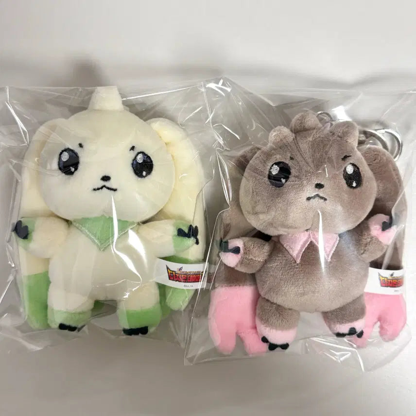 [BUNJANG] Digimon Tamers Lopmon & Terriermon Plush Keychain / 디지몬 테이머즈 테리어몬 & 로프몬 인형 키링