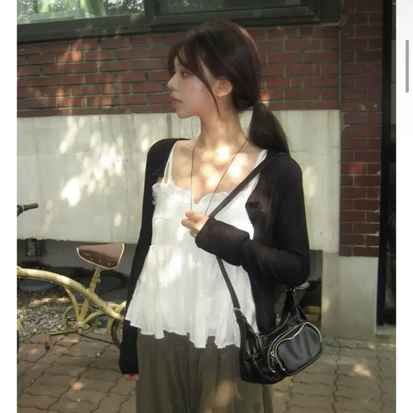 [BUNJANG] Salantha Summer Black Cardigan / 1회착용) 살안타 여름 블랙 가디건