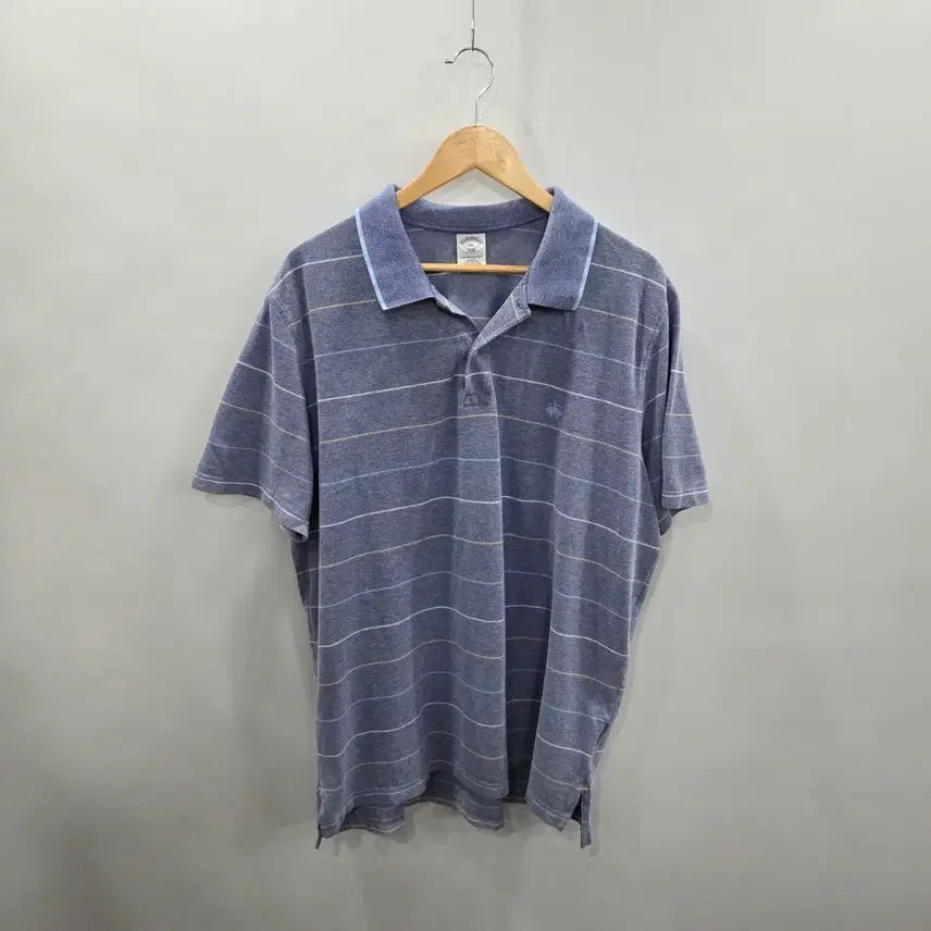 [BUNJANG] Brooks Brothers Pique Collar Stripe Short Sleeve T-Shirt XXL / 브룩스브라더스 피케 칼라 스트라이프 반팔 티셔츠 XXL