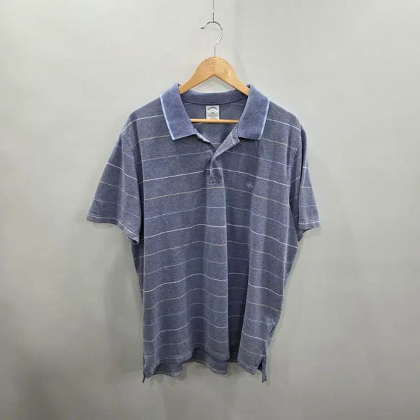 [BUNJANG] Brooks Brothers Pique Collar Stripe Short Sleeve T-Shirt XXL / 브룩스브라더스 피케 칼라 스트라이프 반팔 티셔츠 XXL