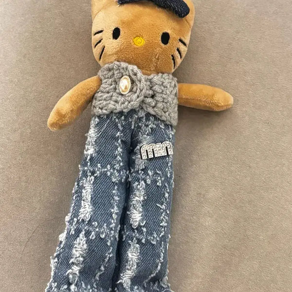 [BUNJANG] Hello Kitty Denim Overall Keychain / 헬로키티 키링 청치마 멜빵