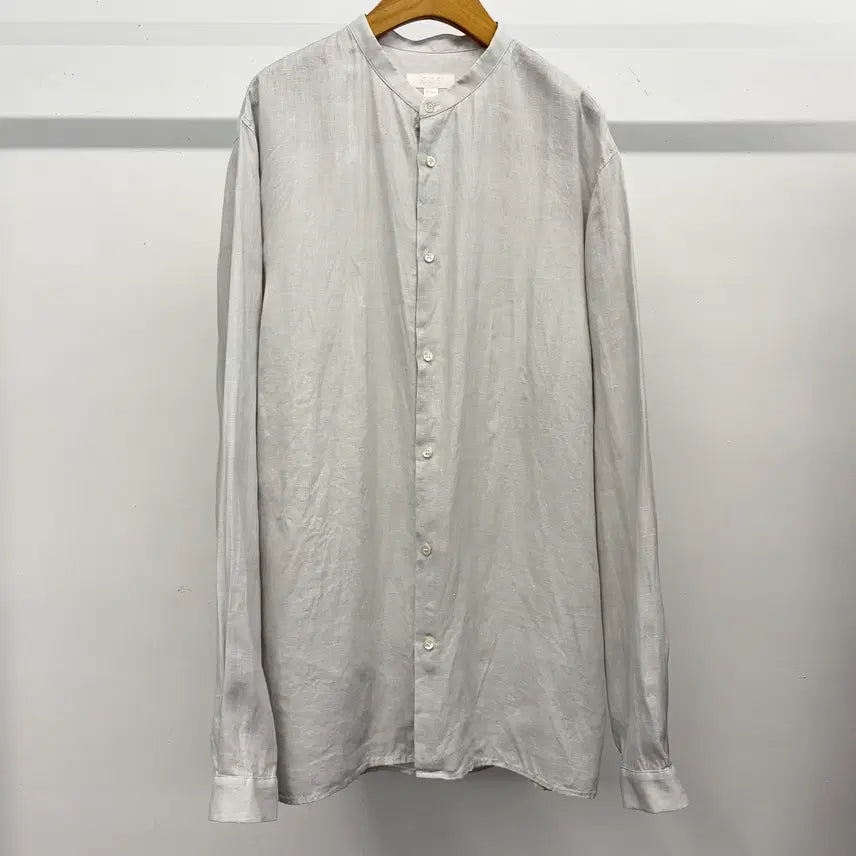 [BUNJANG] COS 100% Linen Band Neck Shirt (Size M/L) / 코스 린넨100% 여성 밴드넥 셔츠 66-77
