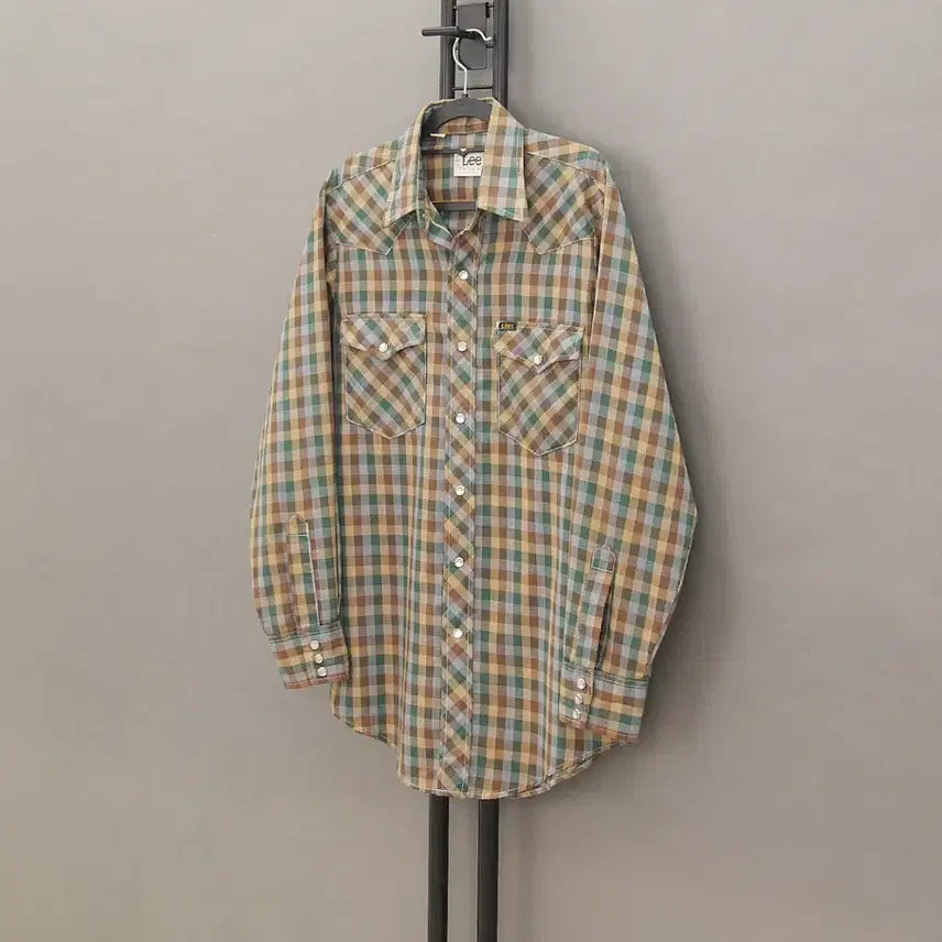 [BUNJANG] Lee 80's USA Vintage Gingham Check Western Shirt (M~100) / Lee 80's USA 리 미국제조 레트로 깅엄체크 웨스턴셔츠M~100