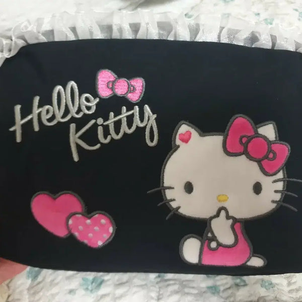 [BUNJANG] Hello Kitty Frill Pouch Black / 헬로키티 프릴 파우치 블랙