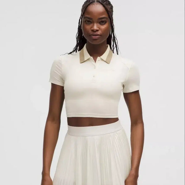 [BUNJANG] Lululemon Cropped Polo T-Shirt Size 6 / 룰루레몬 크롭 폴로 반팔 셔츠 6사이즈