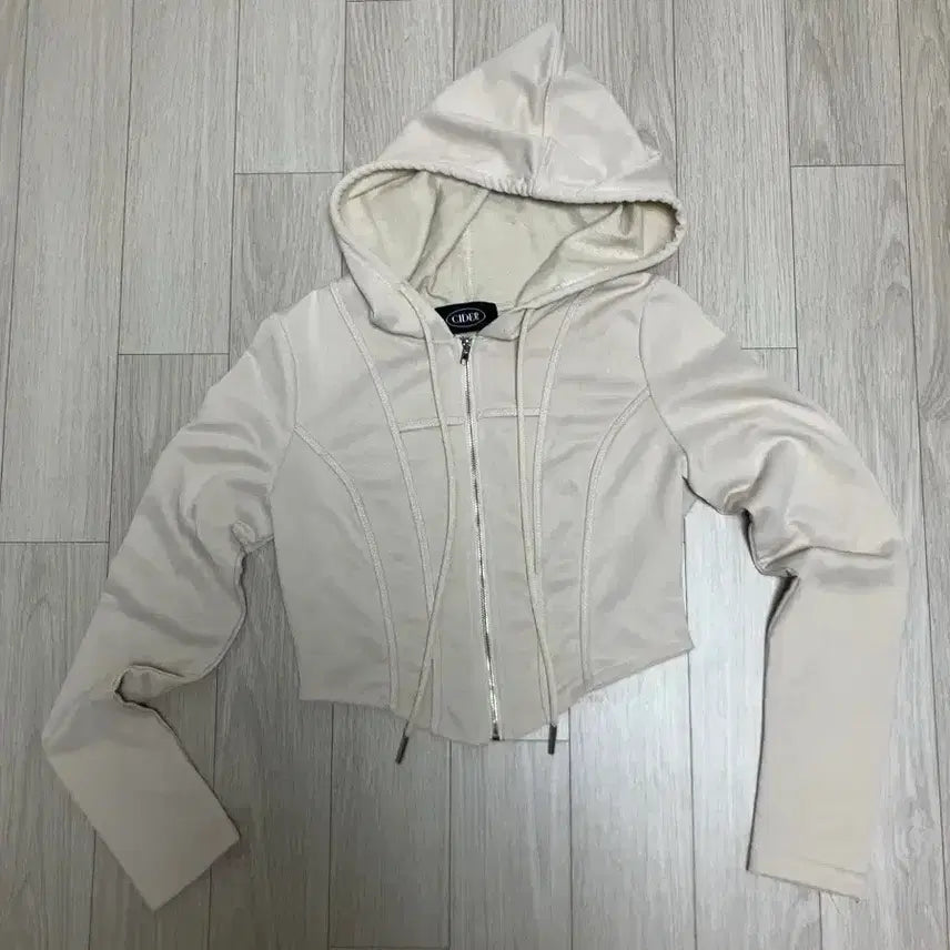 [BUNJANG] CIDER Crop Hoodie Beige / 사이다 크롭 후드집업 베이지