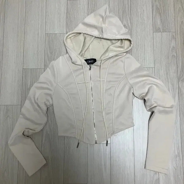 [BUNJANG] CIDER Crop Hoodie Beige / 사이다 크롭 후드집업 베이지