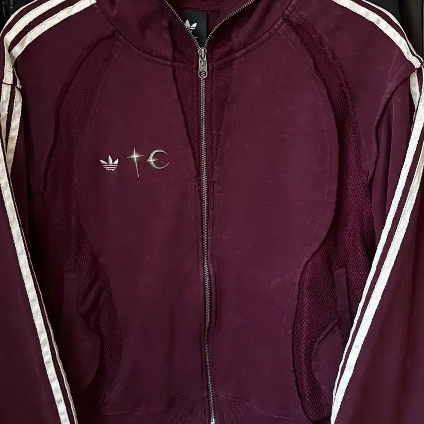 [BUNJANG] Adidas x Thug Club Teamgeist Collaboration Hooded Zip-Up Maroon XXL / 아디다스 떠그클럽 팀가이스트 후드집업 마룬 XXL