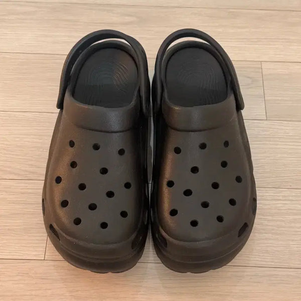 [BUNJANG] Crocs Style Classic Crush Clog Platform Black 245-250mm / 크록스 스타일 클래식 크러쉬 클로그 플랫폼 블랙 245-250mm