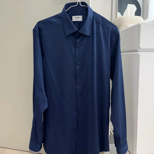 [BUNJANG] Renoma Men's Dress Shirt Navy L (100) / 레노마 남성 정장셔츠 48(100) 새상품 네이비 L