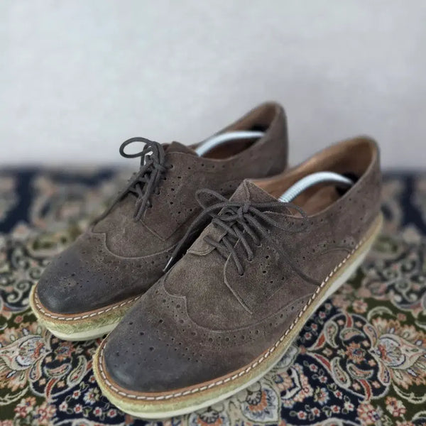 [BUNJANG] Staccato Suede Wingtip Espadrille Platform Loafers / 스타카토 스웨이드 윙팁 에스파듀 플랫폼 로퍼